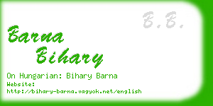 barna bihary business card